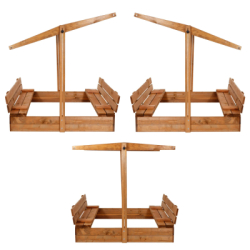 Detské pieskovisko so strieškou 120x120 cm SPRINGOS + podložka