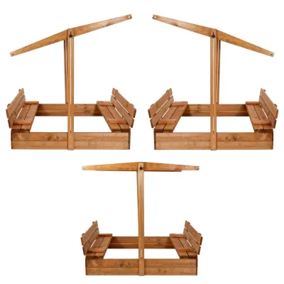 Detské pieskovisko so strieškou 120x120 cm SPRINGOS + podložka