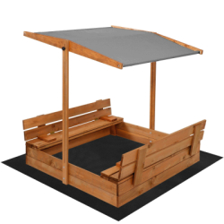 Detské pieskovisko so strieškou 120x120 cm SPRINGOS + podložka