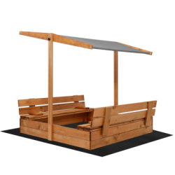 Detské pieskovisko so strieškou 120x120 cm SPRINGOS + podložka