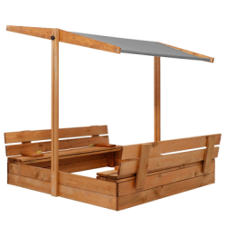 Detské pieskovisko so strieškou 120x120 cm SPRINGOS + podložka