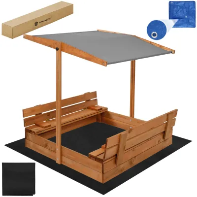 Detské pieskovisko so strieškou 120x120 cm SPRINGOS + podložka