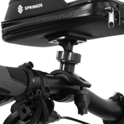Taška na riadidlá bicykla s puzdrom na telefón SPRINGOS BA0093 čierna