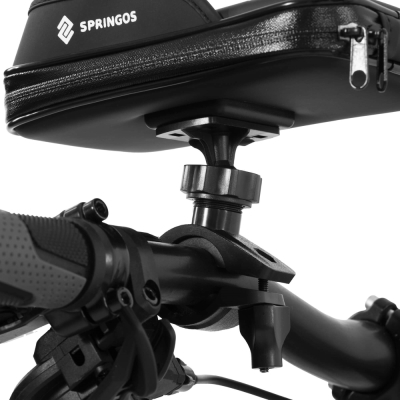 Taška na riadidlá bicykla s puzdrom na telefón SPRINGOS BA0093 čierna