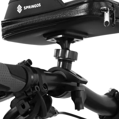 Taška na riadidlá bicykla s puzdrom na telefón SPRINGOS BA0093 čierna