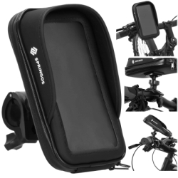 Taška na riadidlá bicykla s puzdrom na telefón SPRINGOS BA0093 čierna