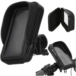 Taška na riadidlá bicykla s puzdrom na telefón SPRINGOS BA0093 čierna