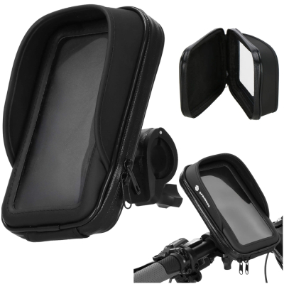 Taška na riadidlá bicykla s puzdrom na telefón SPRINGOS BA0093 čierna