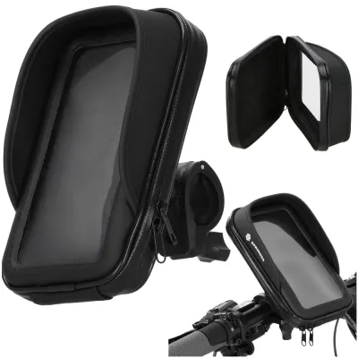 Taška na riadidlá bicykla s puzdrom na telefón SPRINGOS BA0093 čierna