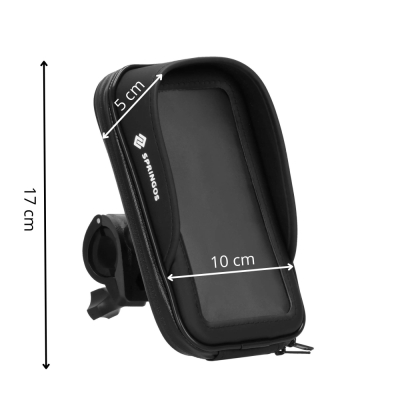 Taška na riadidlá bicykla s puzdrom na telefón SPRINGOS BA0093 čierna