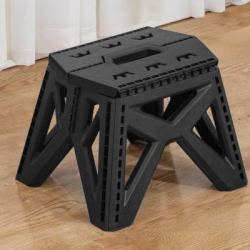 Skladacia stolička SPRINGOS STAX čierna