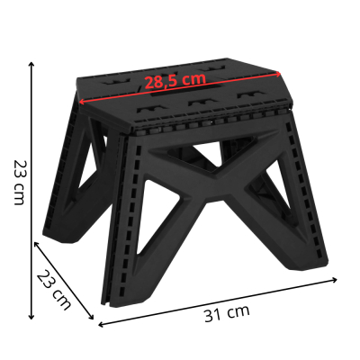 Skladacia stolička SPRINGOS STAX čierna