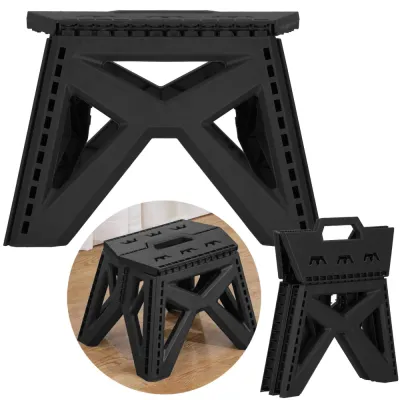 Skladacia stolička SPRINGOS STAX čierna