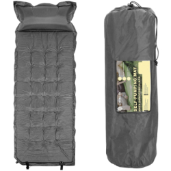 Samonafukovacia karimatka s vankúšom 193x66x3,5 cm SPRINGOS TERRA sivá