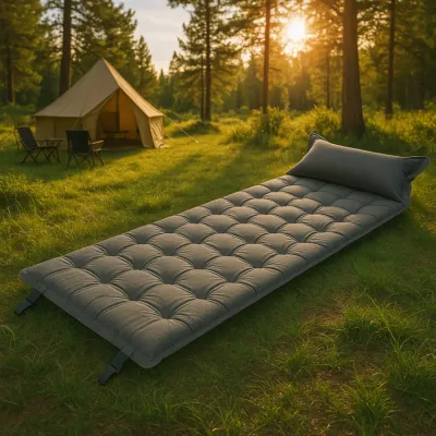 Samonafukovacia karimatka s vankúšom 193x66x3,5 cm SPRINGOS TERRA sivá