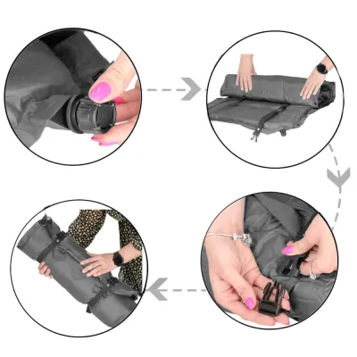 Samonafukovacia karimatka s vankúšom 193x66x3,5 cm SPRINGOS TERRA sivá