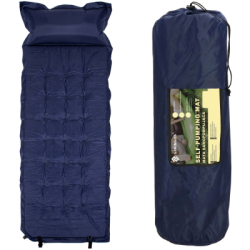 Samonafukovacia karimatka s vankúšom 193x66x3, 5 cm SPRINGOS TERRA modrá