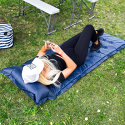 Samonafukovacia karimatka s vankúšom 193x66x3, 5 cm SPRINGOS TERRA modrá