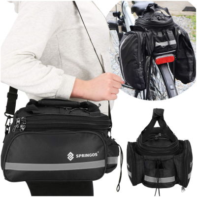 Taška na zadný nosič kolesa SPRINGOS BA0091 čierna