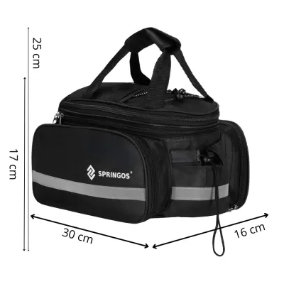 Taška na zadný nosič kolesa SPRINGOS BA0091 čierna