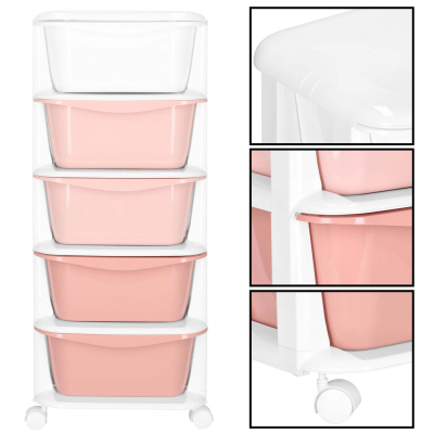 Skrinka na kolieskach 5 zásuviek SPRINGOS HA0211