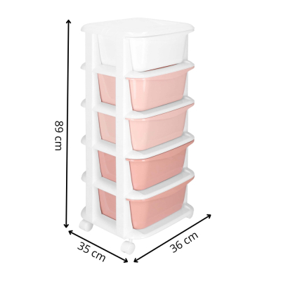 Skrinka na kolieskach 5 zásuviek SPRINGOS HA0211