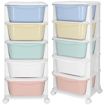 Skrinka na kolieskach 5 zásuviek SPRINGOS HA0213