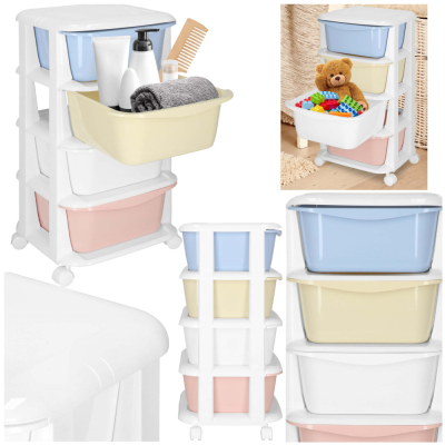 Skrinka na kolieskach 4 zásuvky SPRINGOS HA0214