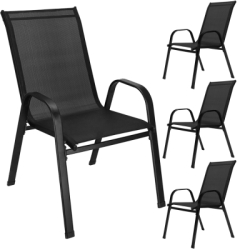 Set 4x Záhradné kreslo SPRINGOS MONZA GF0071 čierne