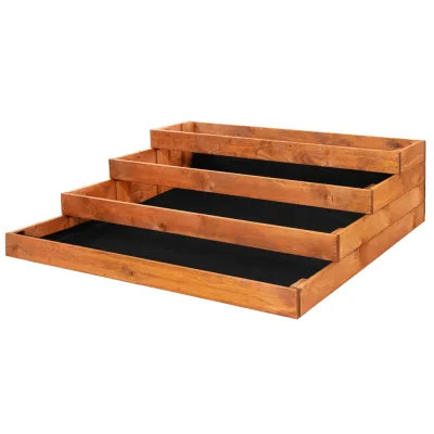 Vyvýšený záhon 4 poschodový 123x123 cm drevený SPRINGOS GB0001