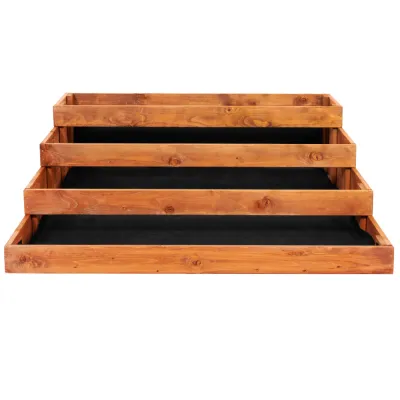 Vyvýšený záhon 4 poschodový 123x123 cm drevený SPRINGOS GB0001