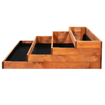 Vyvýšený záhon 4 poschodový 123x123 cm drevený SPRINGOS GB0001