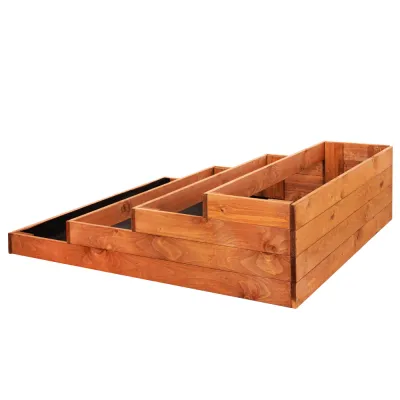 Vyvýšený záhon 4 poschodový 123x123 cm drevený SPRINGOS GB0001