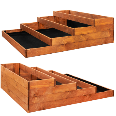 Vyvýšený záhon 4 poschodový 123x123 cm drevený SPRINGOS GB0001