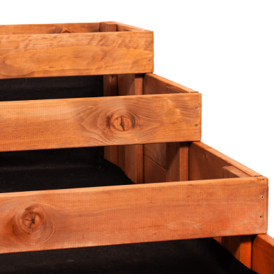 Vyvýšený záhon 4 poschodový 123x123 cm drevený SPRINGOS GB0001