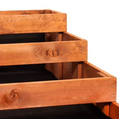 Vyvýšený záhon 4 poschodový 123x123 cm drevený SPRINGOS GB0001