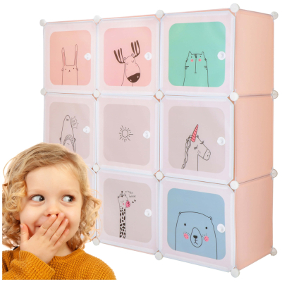 Detská modulárna skriňa SPRINGOS CUBBIE farebná
