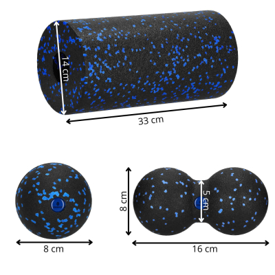 Masážna sada SPRINGOS WESPA čierno-modrá 3 ks