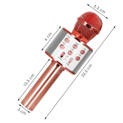 Bezdrôtový karaoke mikrofón s reproduktorom SPRINGOS KG0029 ružový