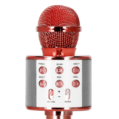 Bezdrôtový karaoke mikrofón s reproduktorom SPRINGOS KG0029 ružový