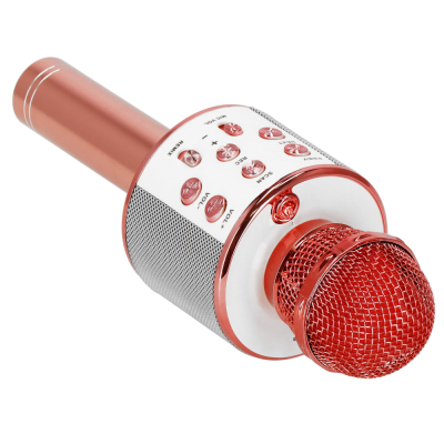 Bezdrôtový karaoke mikrofón s reproduktorom SPRINGOS KG0029 ružový