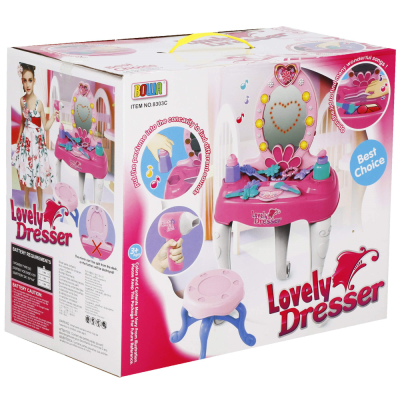Detský toaletný stolík so zrkadlom + príslušenstvo 19v1 SPRINGOS DRESSER