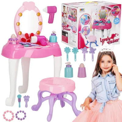 Detský toaletný stolík so zrkadlom + príslušenstvo 19v1 SPRINGOS DRESSER