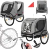 Vozík za bicykel pre psa SPRINGOS ROVERA sivý