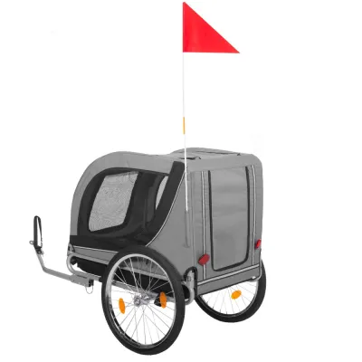 Vozík za bicykel pre psa SPRINGOS ROVERA sivý