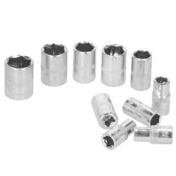 Sada 45 dielov nástrčných kľúčov s bitmi a račňou SPRINGOS MONTIX červená