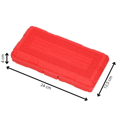 Sada 45 dielov nástrčných kľúčov s bitmi a račňou SPRINGOS MONTIX červená