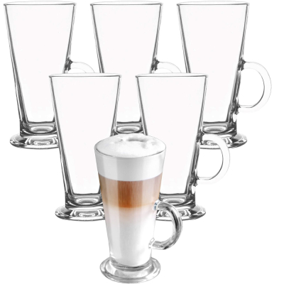 Sklenený hrnček na kávu 280 ml SPRINGOS MOKA sada 6 ks