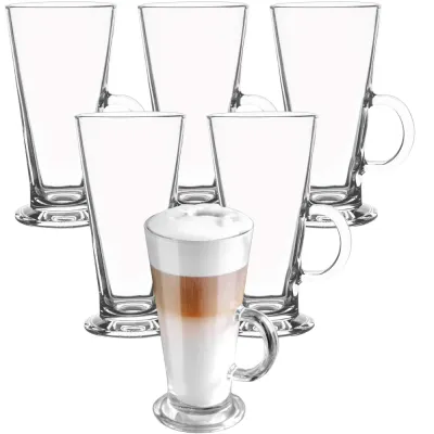 Sklenený hrnček na kávu 280 ml SPRINGOS MOKA sada 6 ks