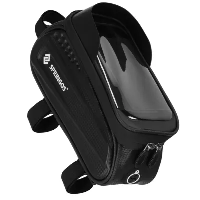 Braška na bicykel s miestom na telefón SPRINGOS BA0090 čierna
